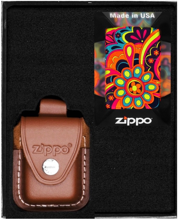 Sada Zippo Zapalovač Flower Power Design Dárkový No2