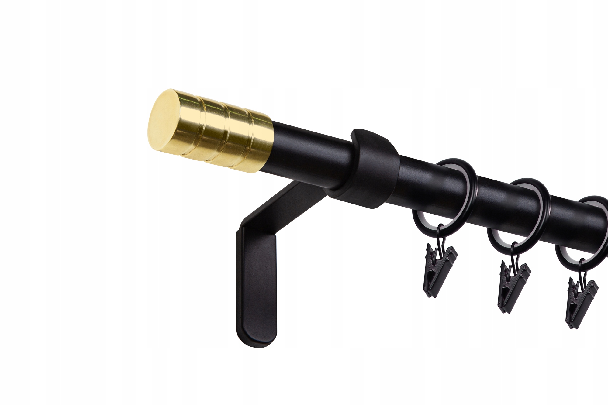 

Karnisz Alto 200cm pojedynczy 19mm czarno-złoty