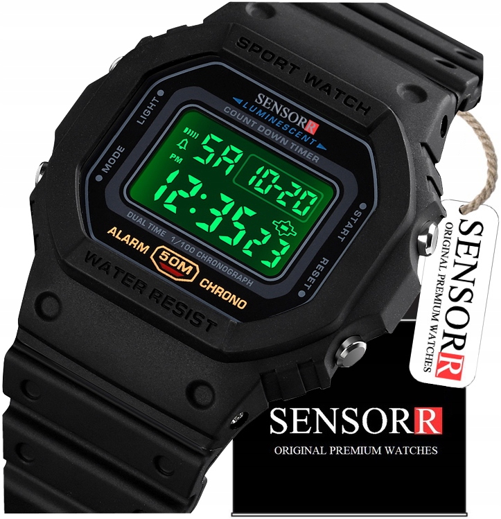 Sportowy Zegarek Męski Wstrząsoodporny Wodoodporny Mocny I Lekki Sensorr