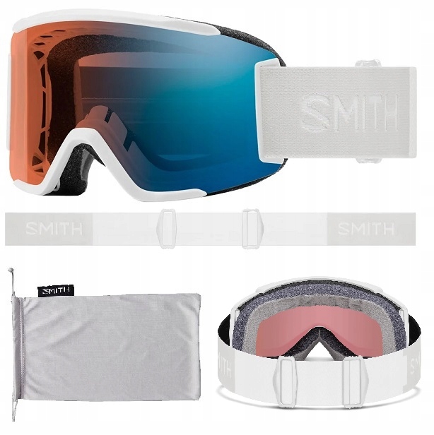 Gogle Smith Squad white ChromaPOP Pro Photochromic Blue Mirror S1-S3