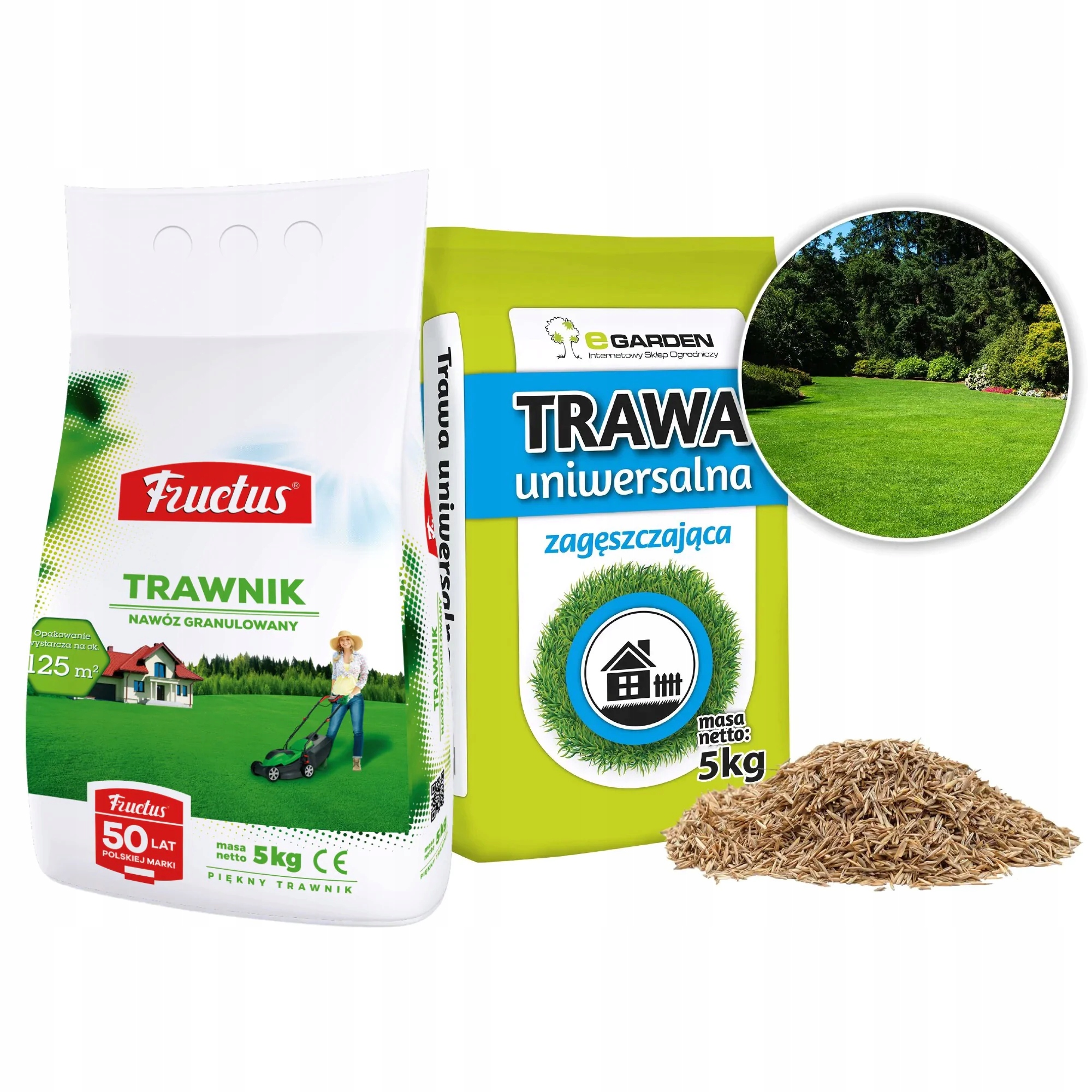 Trawa Uniwersalna 5 kg Zagęszczająca Odporna 200m2 Nawóz Do Trawnika 5 Kg