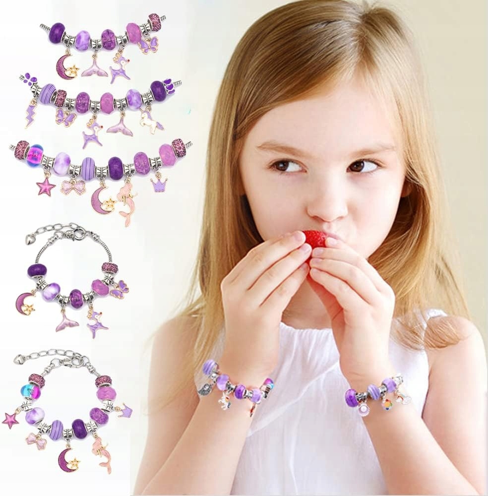 ZESTAW DO ROBIENIA BRANSOLETEK NASZYJNIKÓW PREZENT KREATYWNY KORALIKI DIY Wysokość produktu 14 cm