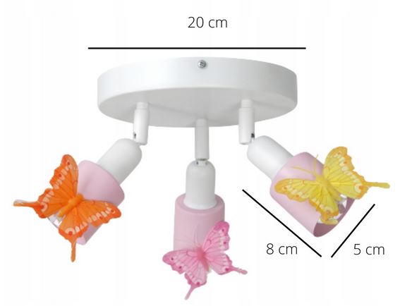 LAMPA PLAFON ŻYRANDOL MOTYLKI DLA DZIECKA LED Kod producenta 5788