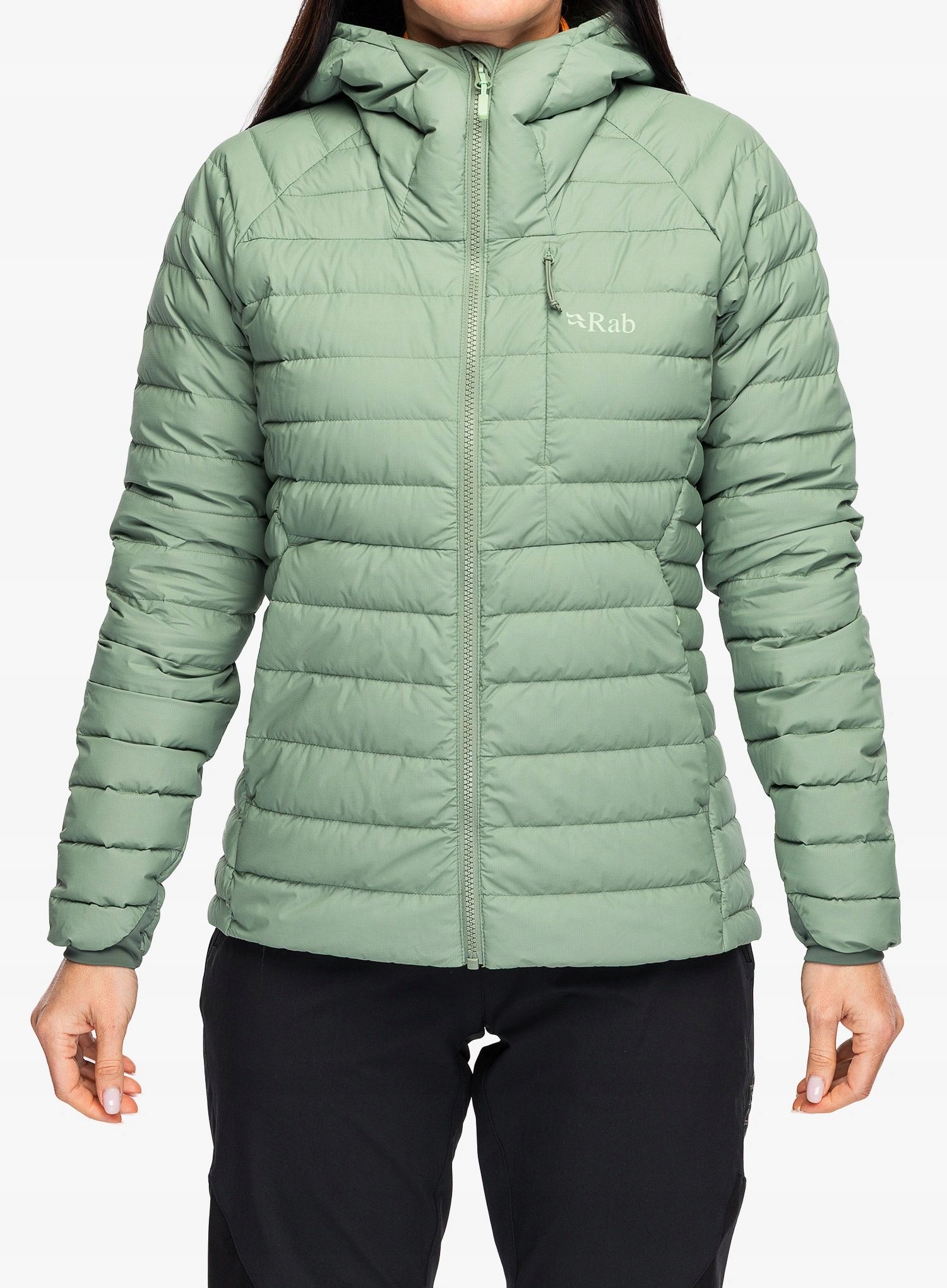 Dámská péřová bunda Rab Microlight Windstopper Hoody tmavě fialovo-zelená, velikost M