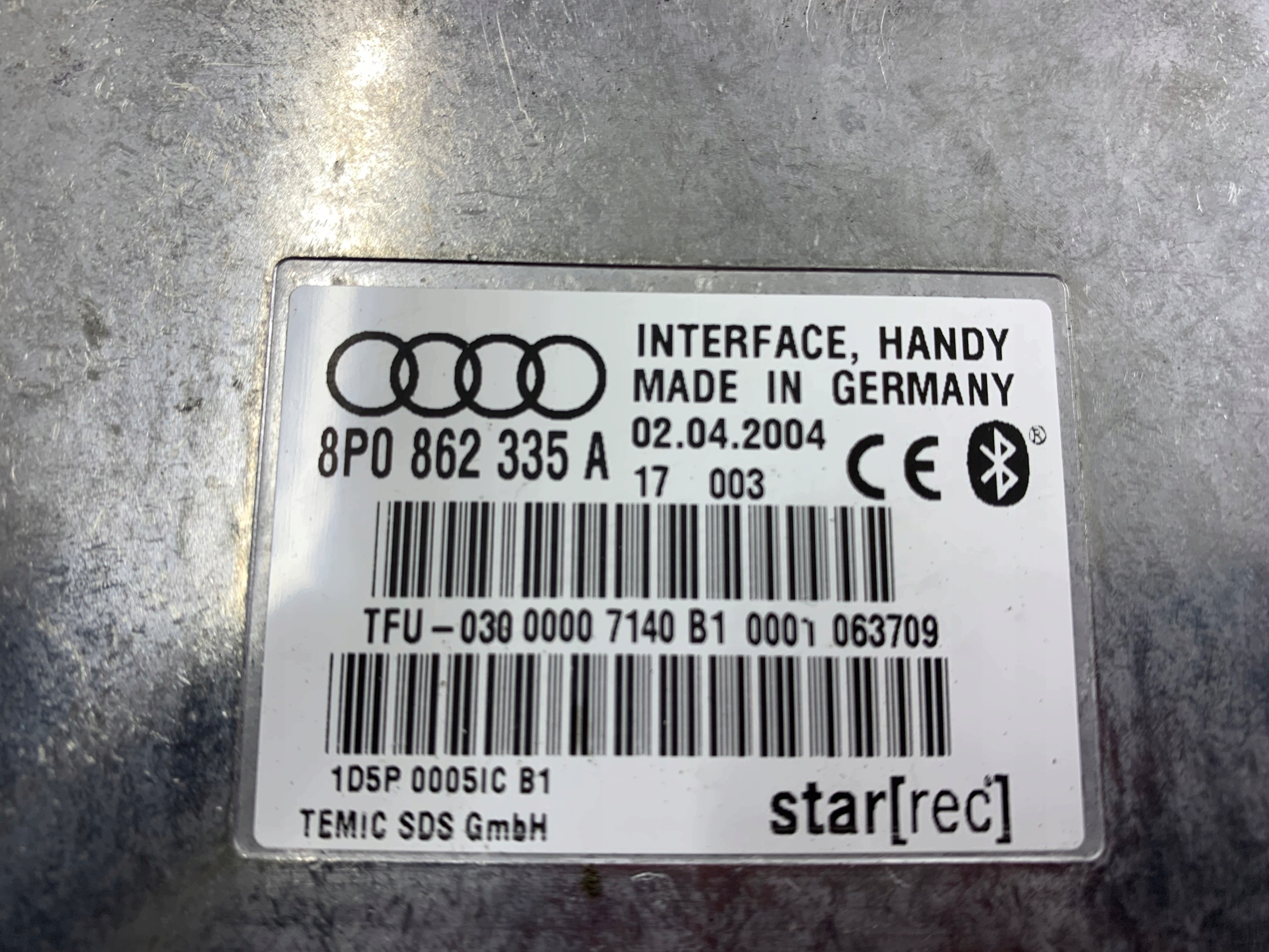 AUDI A3 8P A4 B6 B7 modulo BLUETOOTH 8P0862335A
