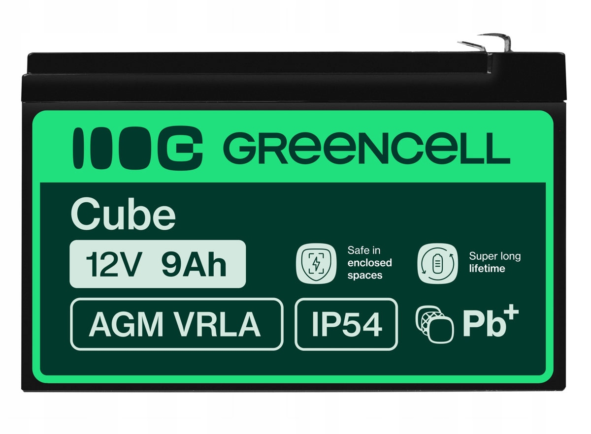 Green Cell AGM VRLA 12V 9Ah bezobsługowy akumulator do UPS
