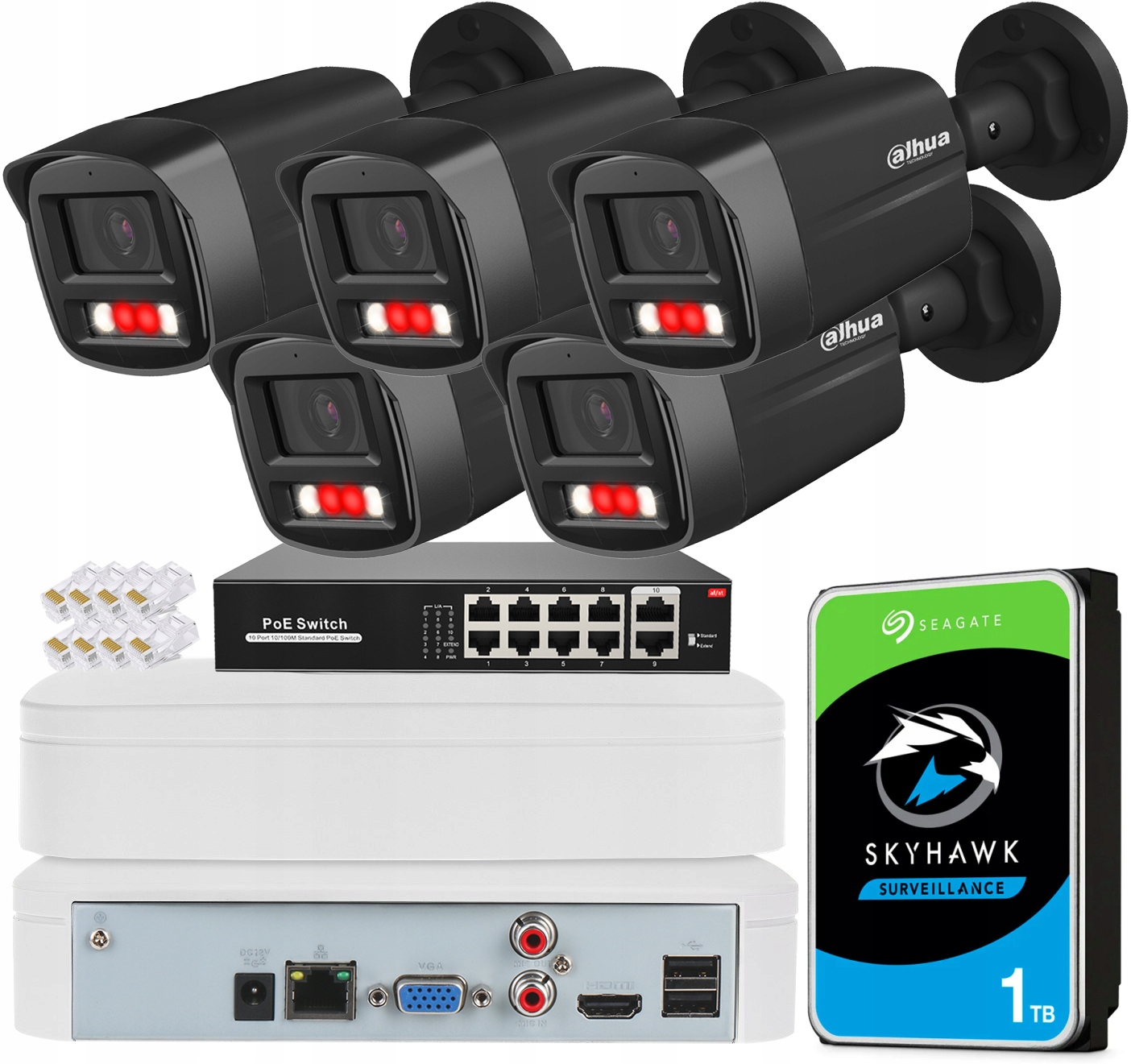 Sada na monitorovanie Dahua Bez kábla 5 kamier 4Mpx Ir/led Aplikácia Detekcia