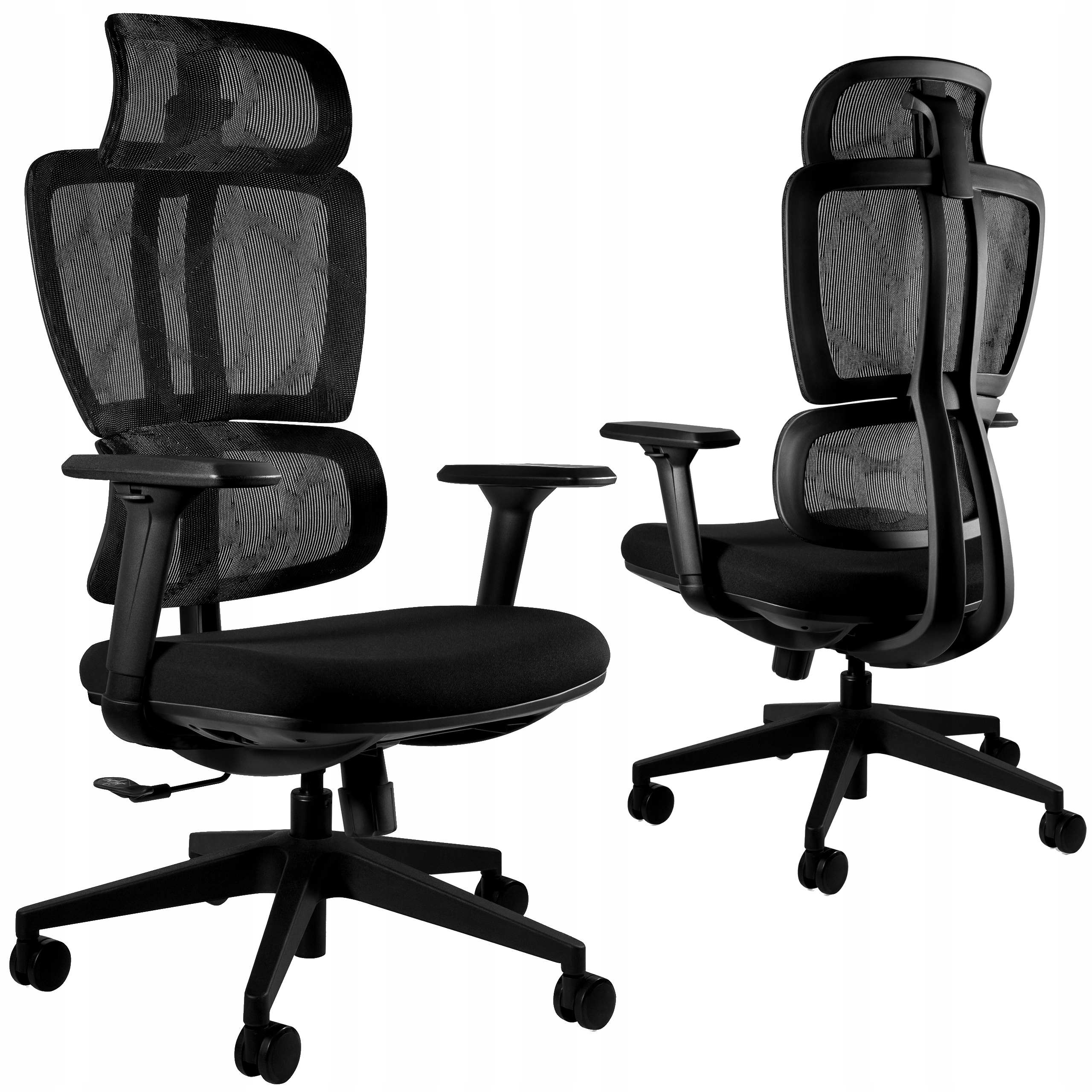 Ergonomiczny fotel obrotowy Deal H siatka-tkanina czarny Unique