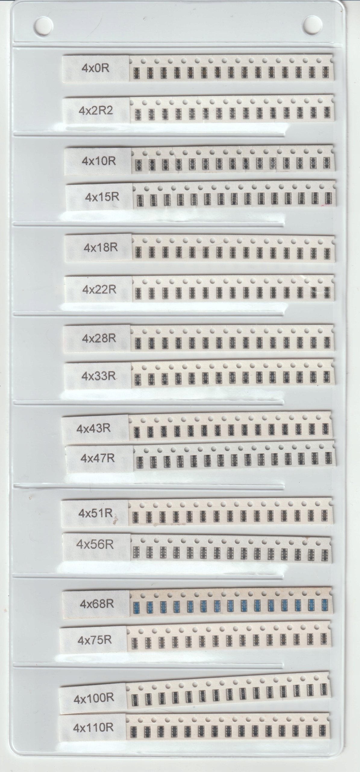 [760szt} Zestaw drabinek rezystorowych Smd 1206(4x0603) 38 wartości x 20szt