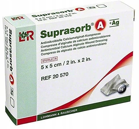 

Suprasorb A+Ag 5x5cm alginian+srebro opatrunek