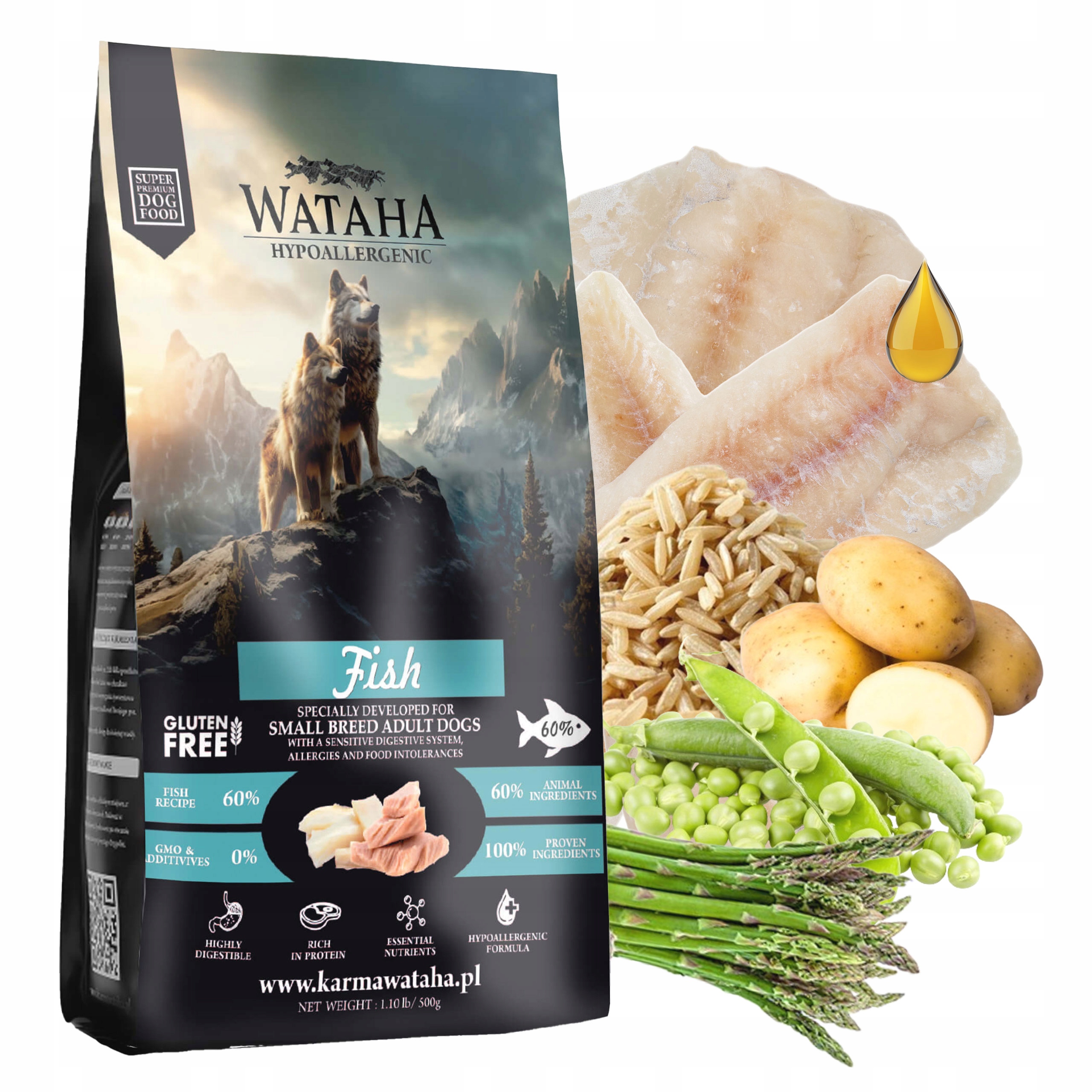 Wataha Małe rasy sucha karma dla psa Ryba z Ryżem 6 kg