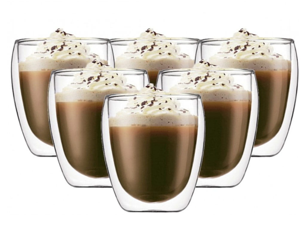 

Szklanki Termiczne Do Kawy Latte 250ML Zestaw 6SZT