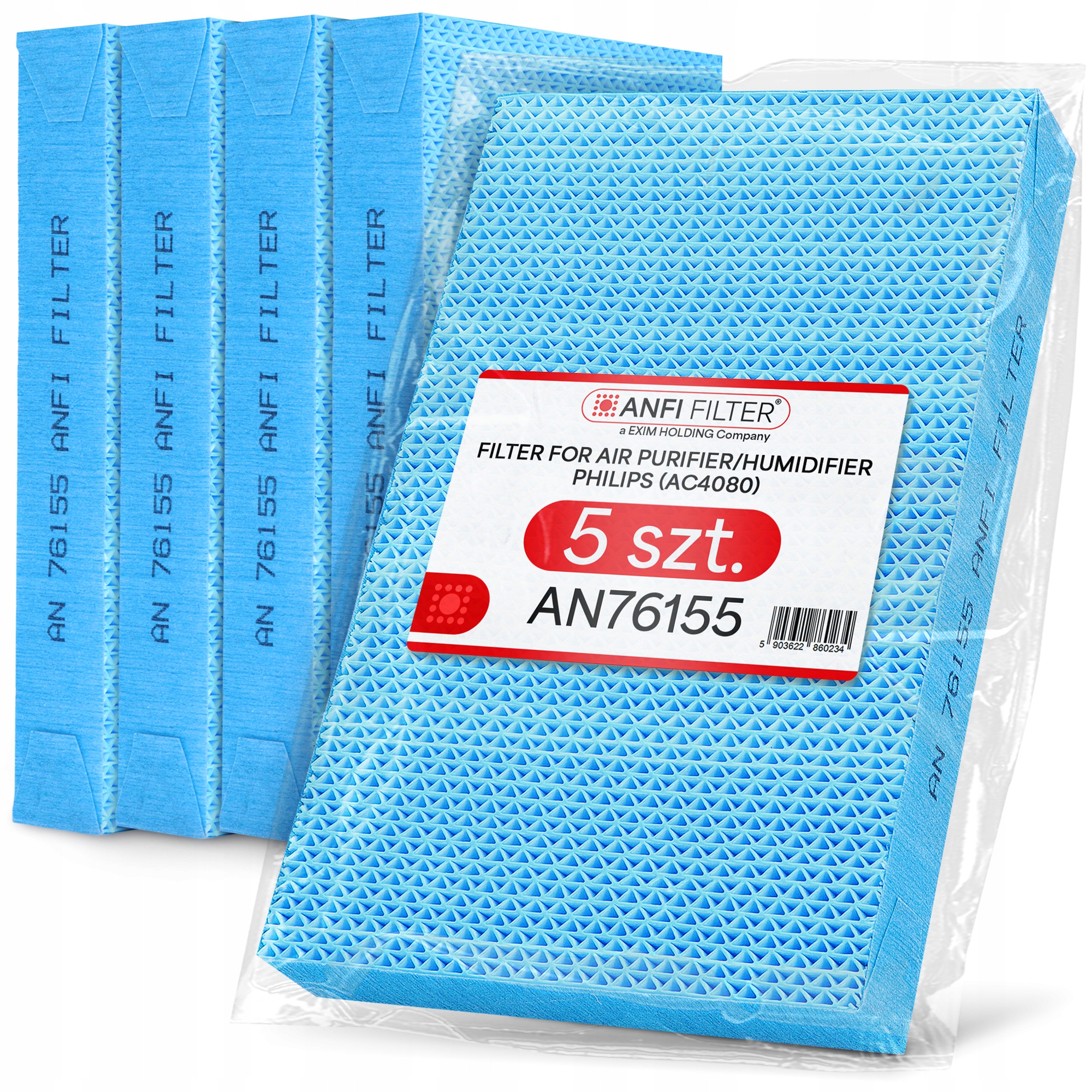 5 x Zvlhčovací Filtr Pro Čističku Vzduchu Philips AC4080/10 AC4081/31