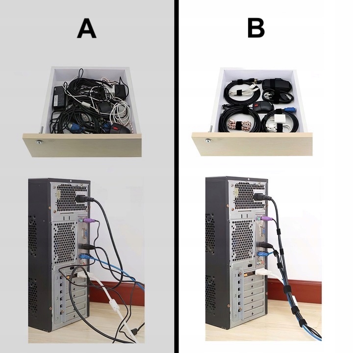 TAŚMA RZEPOWA RZEP ORGANIZER KABLI OPASKA 14mm 2M Kolor czarny
