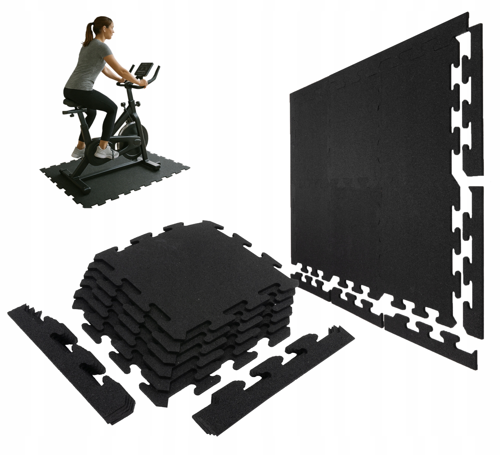 Komplet zestaw Puzzli pod rower treningowy bieżnię mata ochronna podłogi