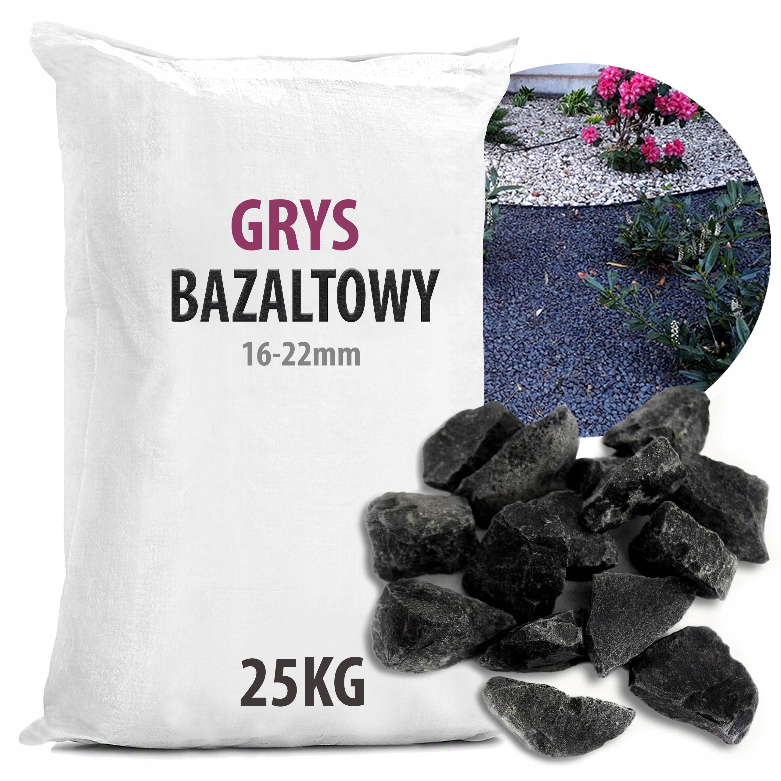 

Grys Czarny Kamień Bazalt Ozdobny do Ogrodu 25KG