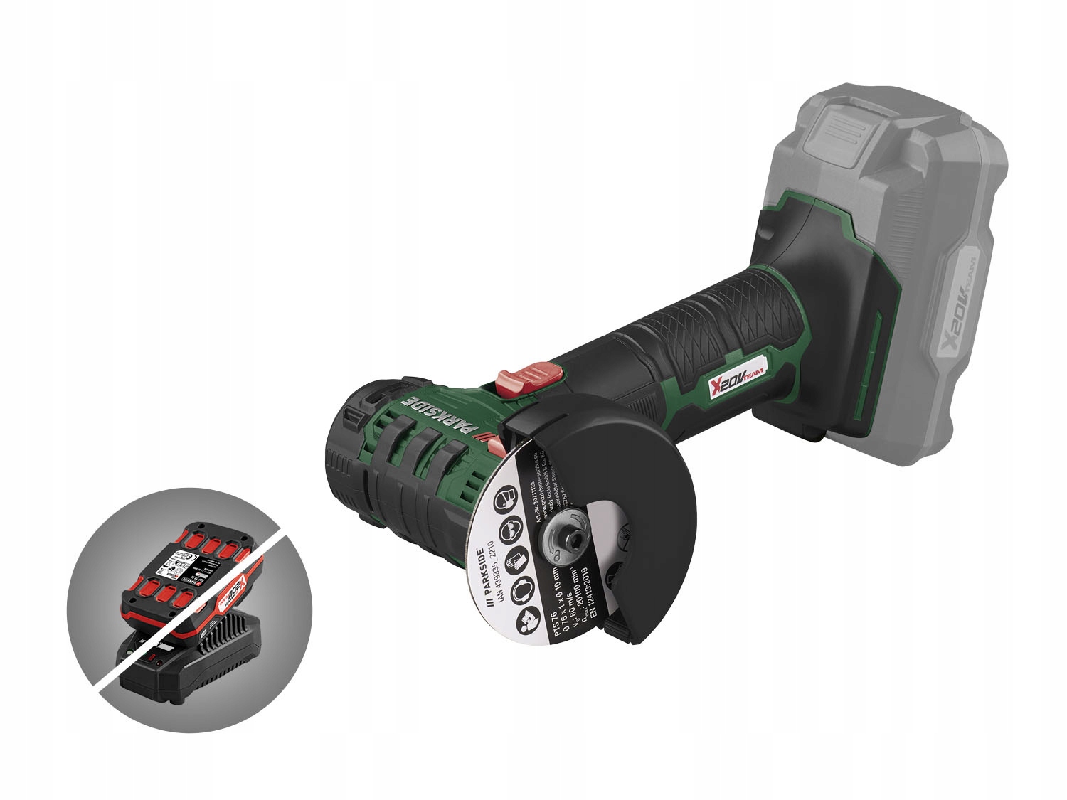Szlifierka kątowa akumulatorowa 20V 76mm PWSAM 20-Li Marka Parkside