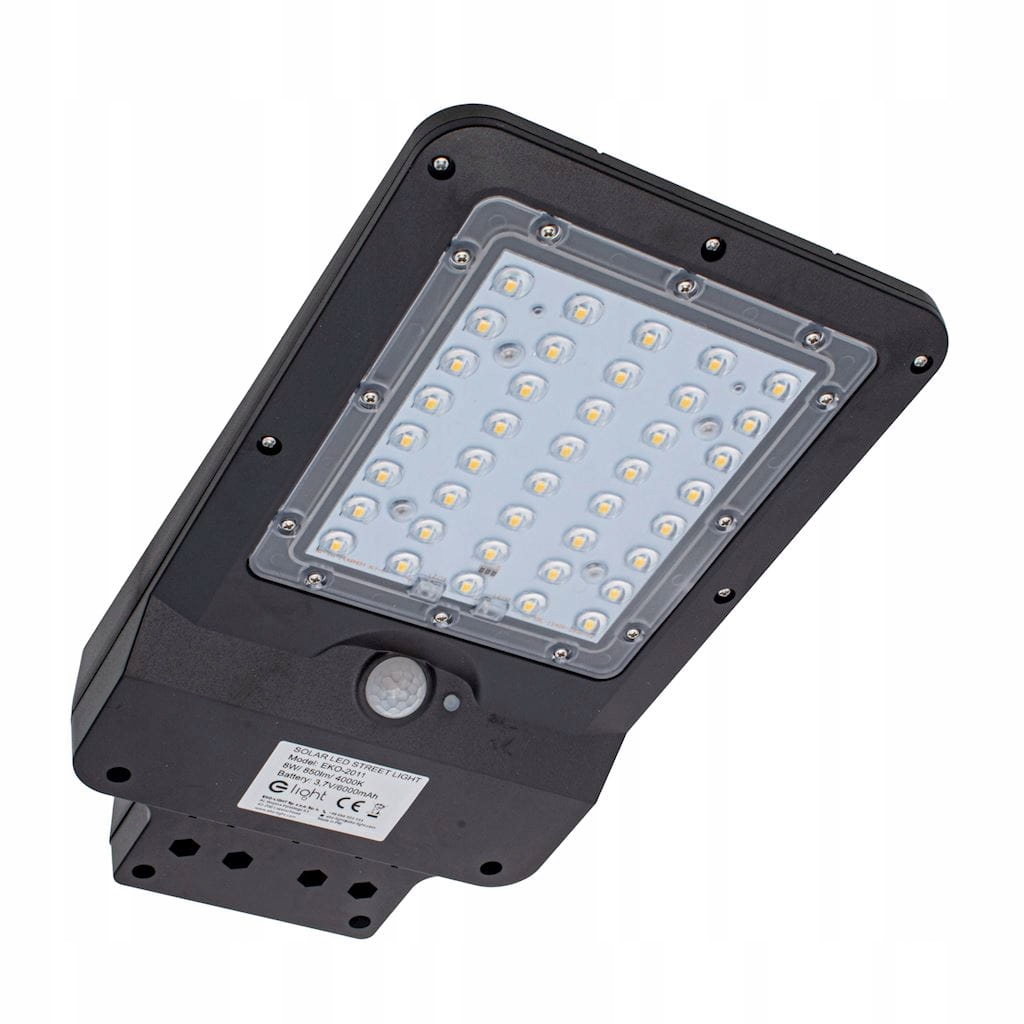 Eko-Light Street Solární lampa Led 8W 850lm IP65 černá, senzor pohybu