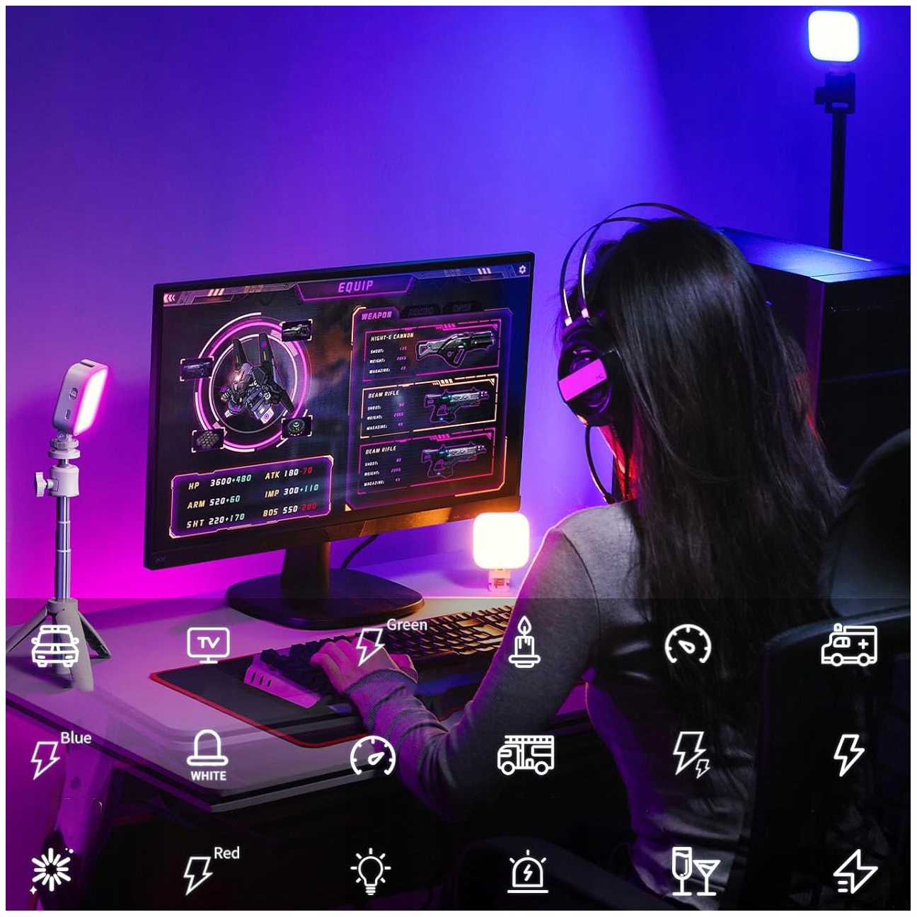 Lampa LED Ulanzi U60 - RGB, WB (2500 K - 9000 K) Magnetyczna biała Kod producenta L026GBW1