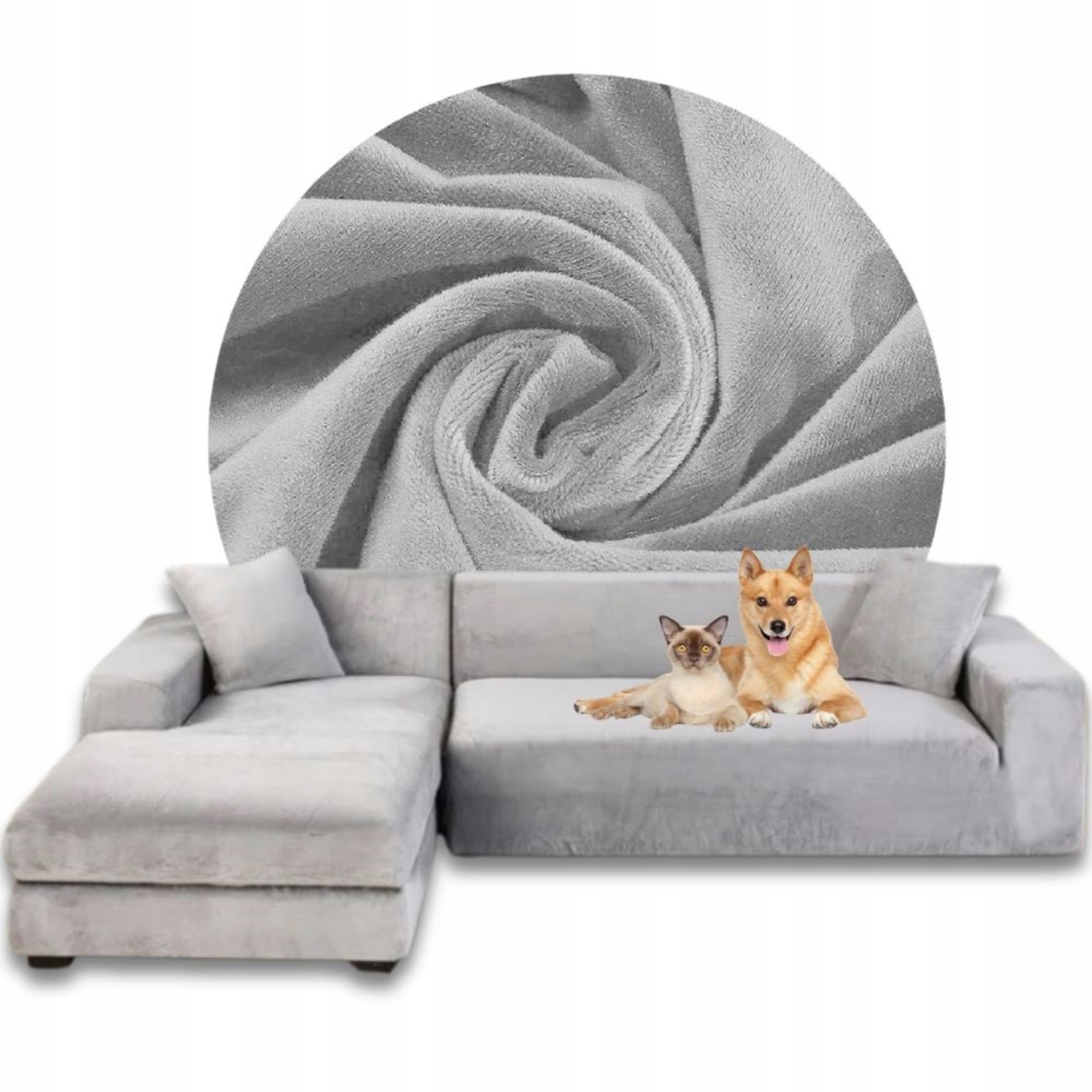 Potah Na Rohovou Pohovku Pohovka Velur Premium Plyš Levý 2+2OS Oeko-tex