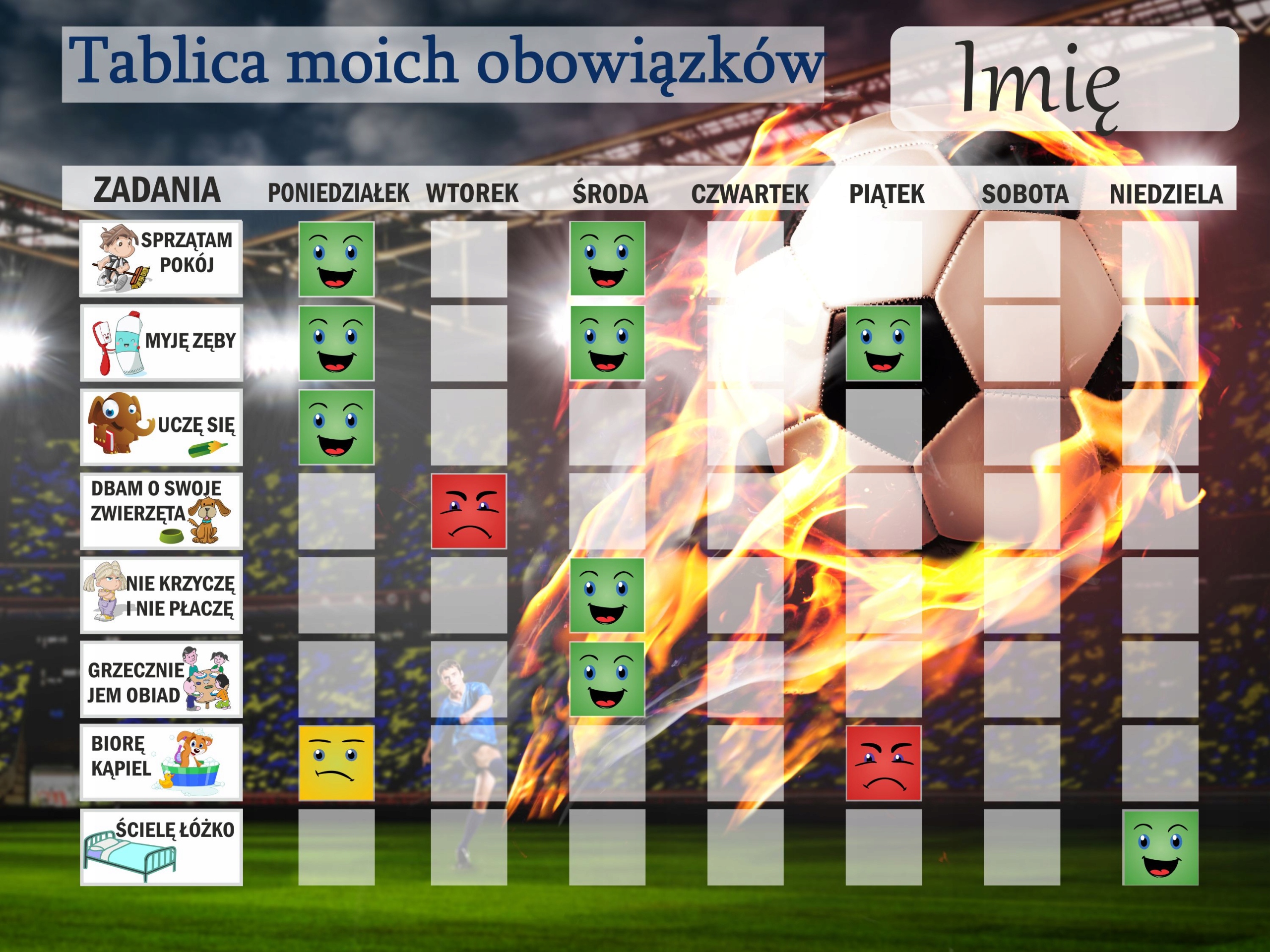 

Magnetyczna tablica motywacyjna dzieci z imieniem