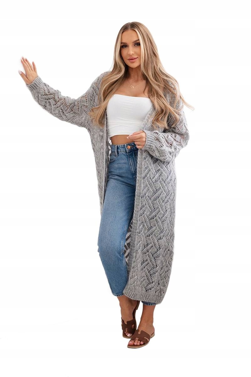 Dlouhý svetr Kid Moher šedý