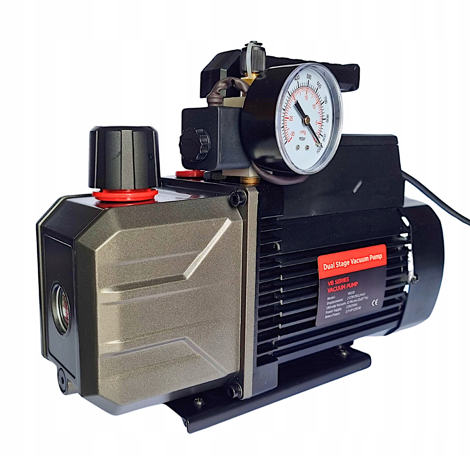 Vakuová pumpa pro klimatizaci 2ST 56 l/min R134a, R32,1234YF s manometrem