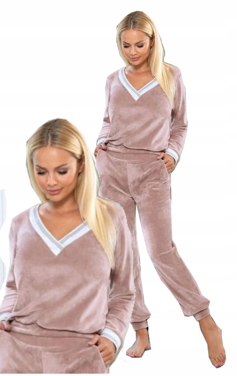 

Komplet Unikat welur dres Geri rozm S pudrowy róż