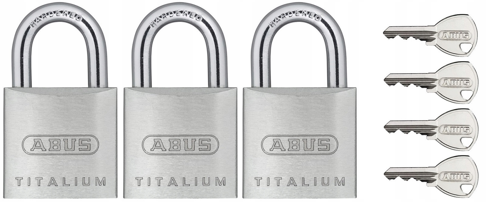 3 KŁÓDKI ABUS TITALIUM SYSTEM 1 KLUCZA 727 40MM