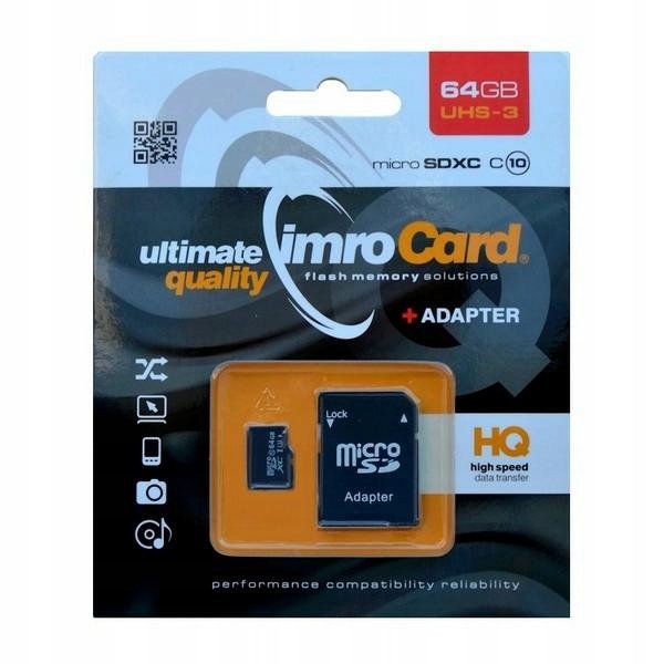 Imro Karta Pamięci Microsdxc 64GB Do Telefonów Tabletów UHS-3