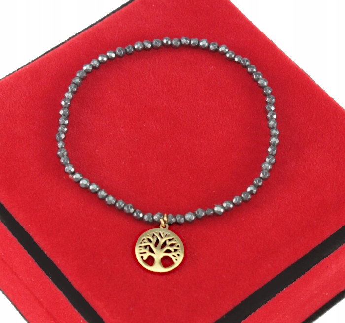 

Bransoletka Drzewko Stal 316 L Hematyt Grafit