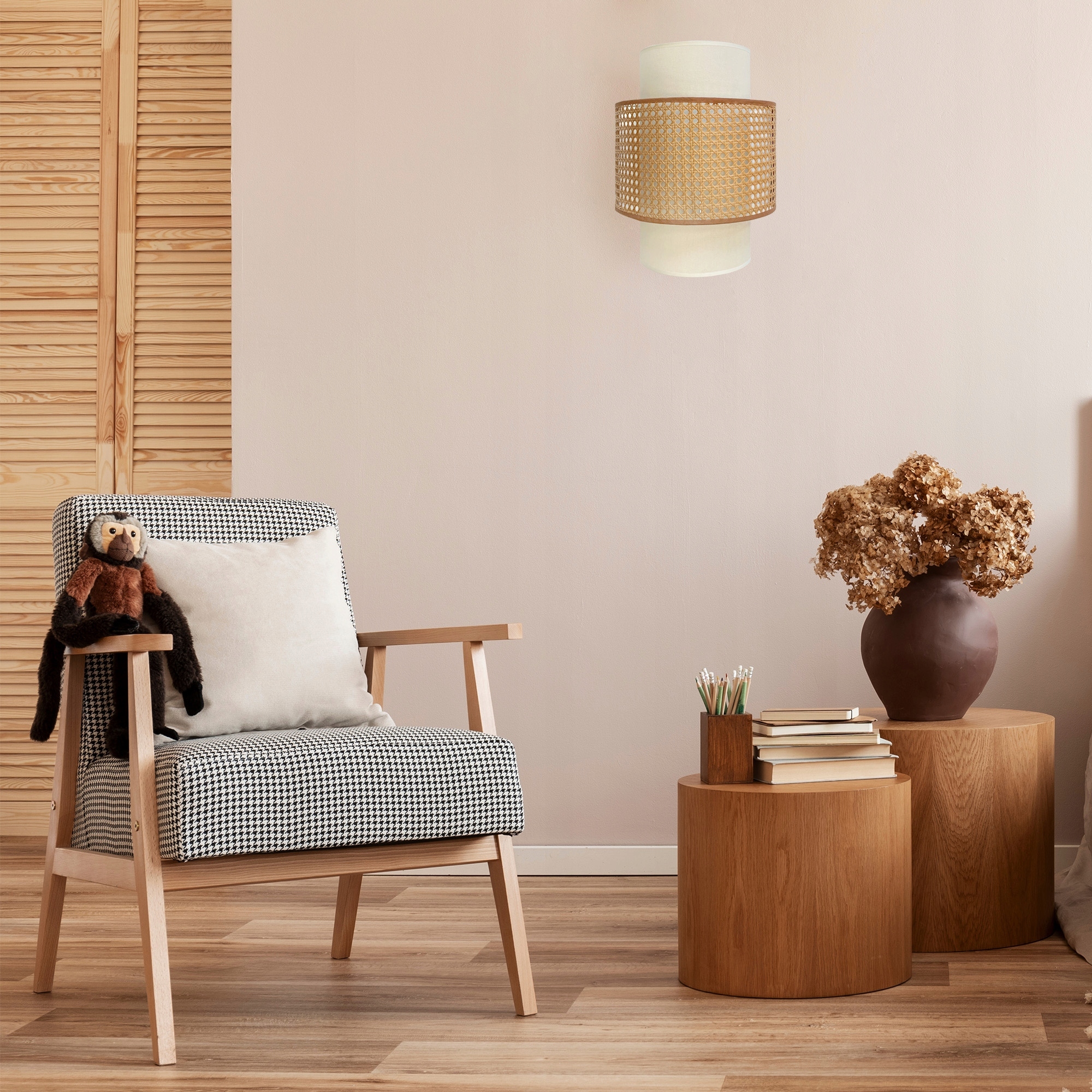 KINKIET LAMPA ŚCIENNA BAMBUSOWA RATTANOWA NATURALNA BRĄZOWA BOHO APP1337 Marka TOOLIGHT