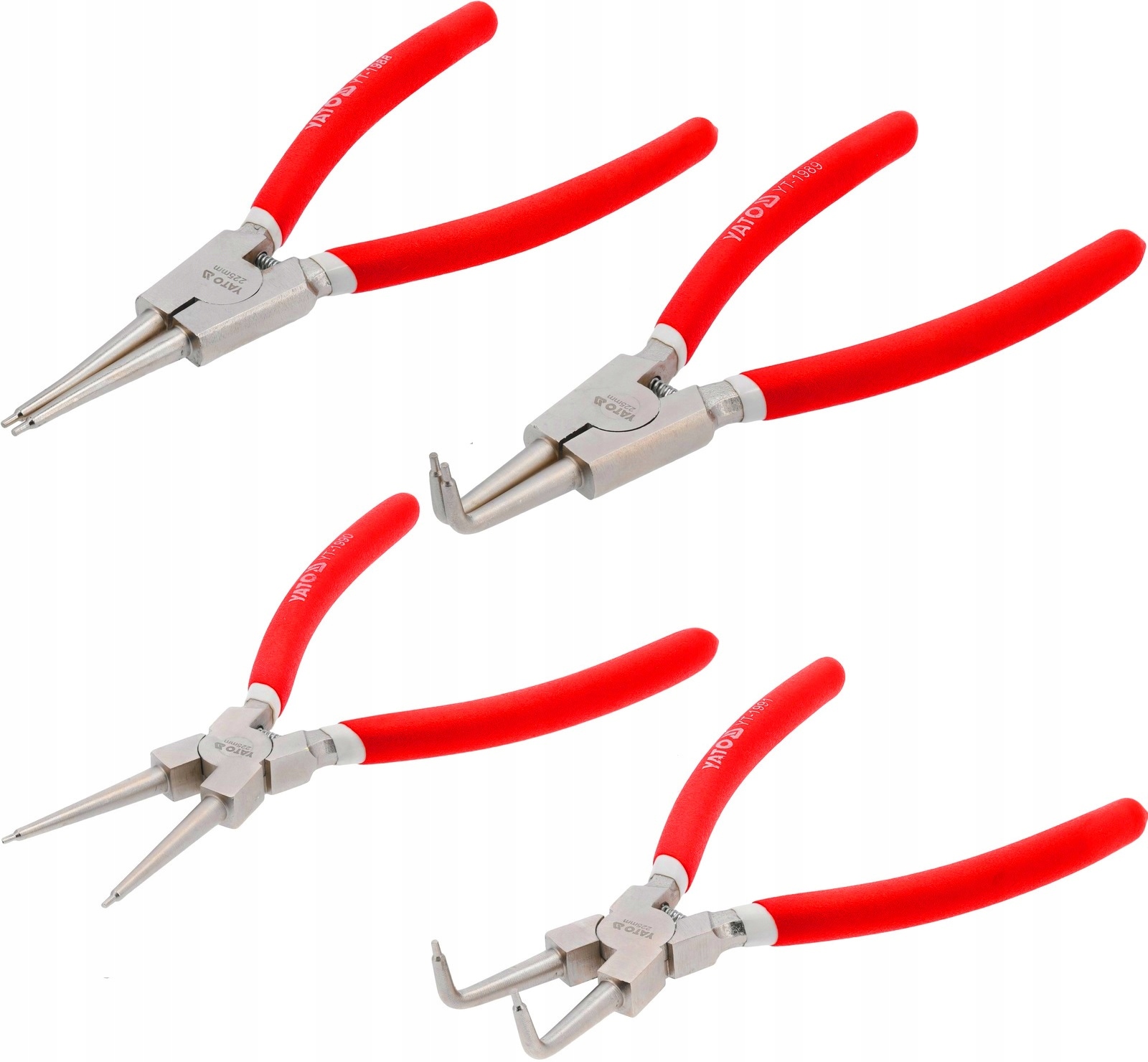 YATO SZCZYPCE SEGERA WEWNĘTRZNE I ZEWNĘTRZNE 225MM ZESTAW 4 SZTUKI