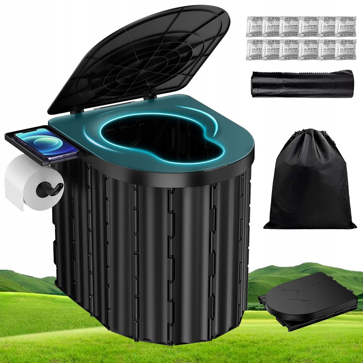 Przenośna Toaleta Turystyczna Składana Wc Komórkowa Wc Do Namiotu, Duża