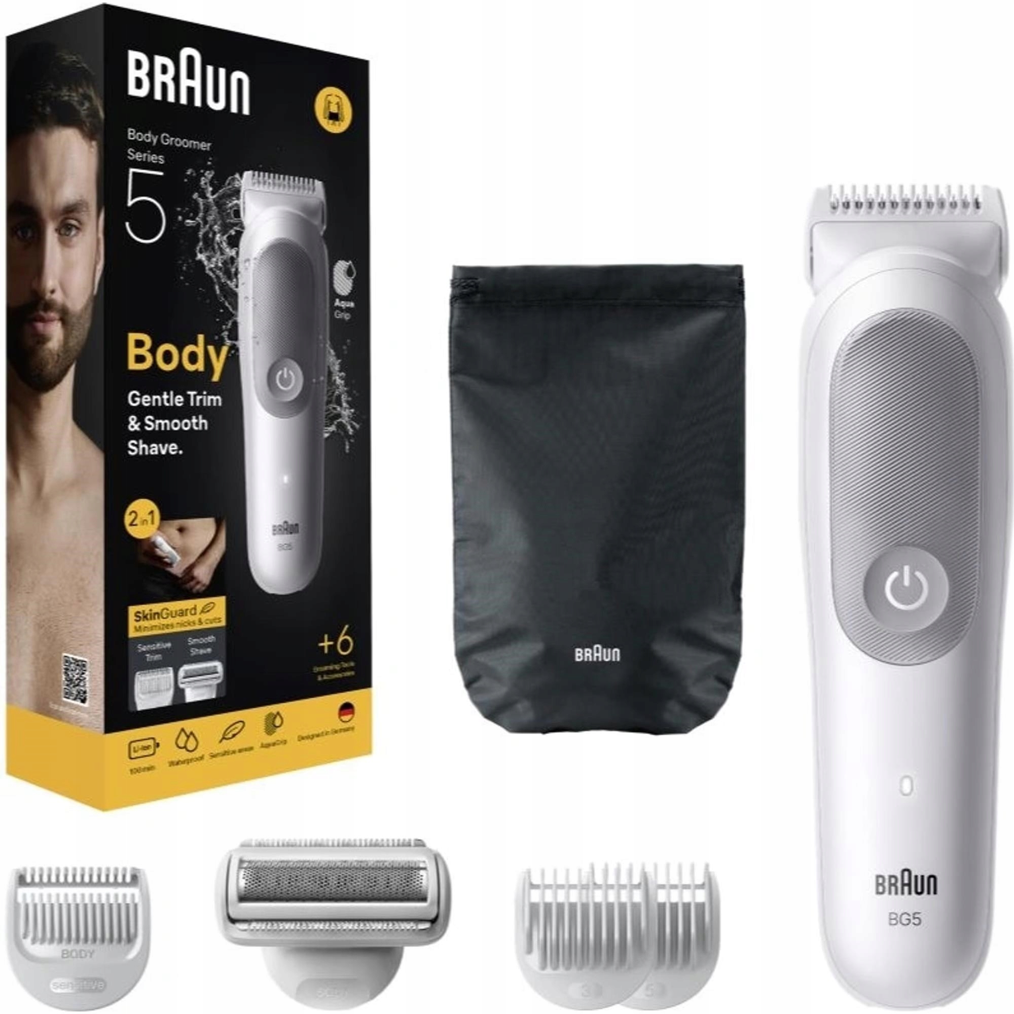 Braun BG5550 tělový zastřihovač, SkinGuard pro citlivou pokožku, 100…