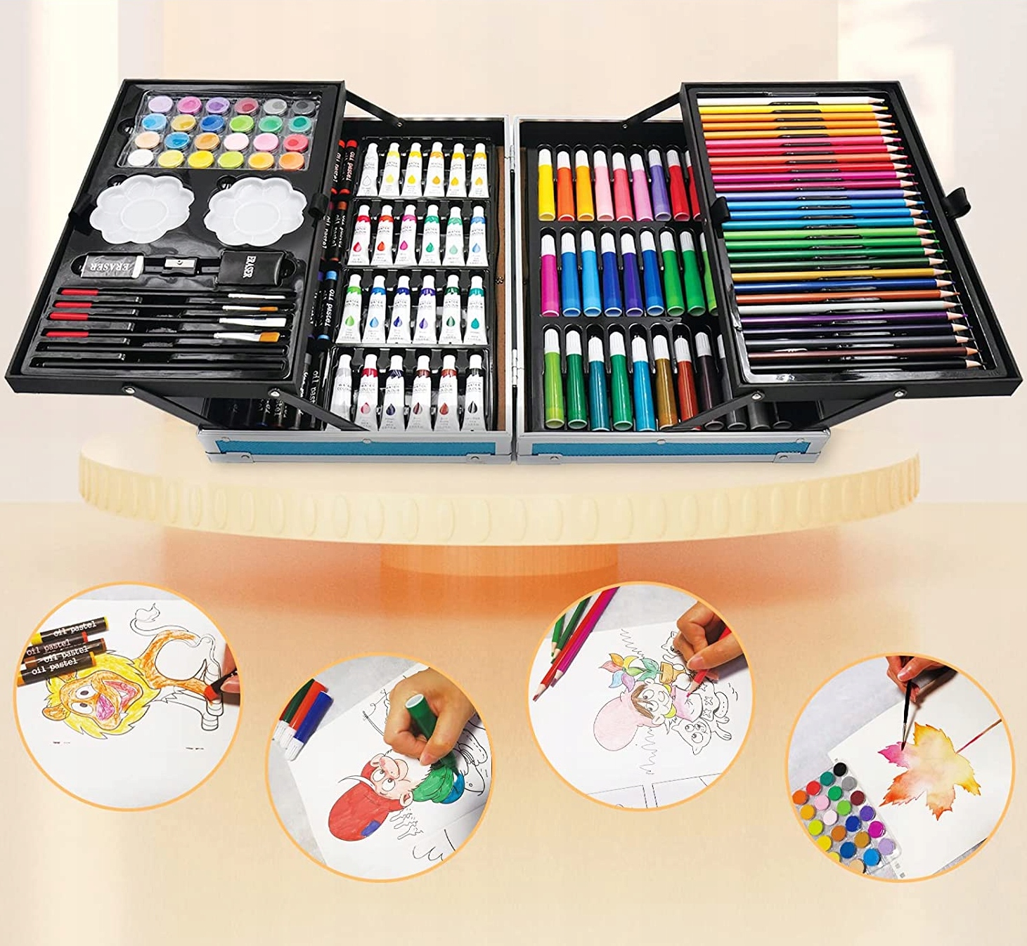 ZESTAW ARTYSTYCZNY PLASTYCZNY DLA DZIECI WALIZKA 144EL EAN (GTIN) 5905155236494