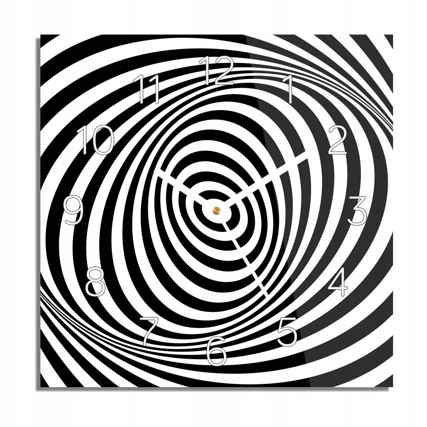 

Spirala iluzja 3D zegar szklany z foto 30x30 cichy