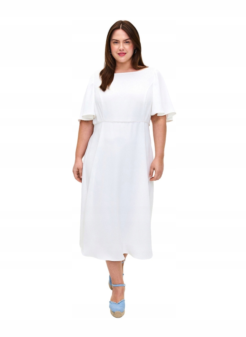 Zizzi Elegantní Bílá Šaty 042A 48