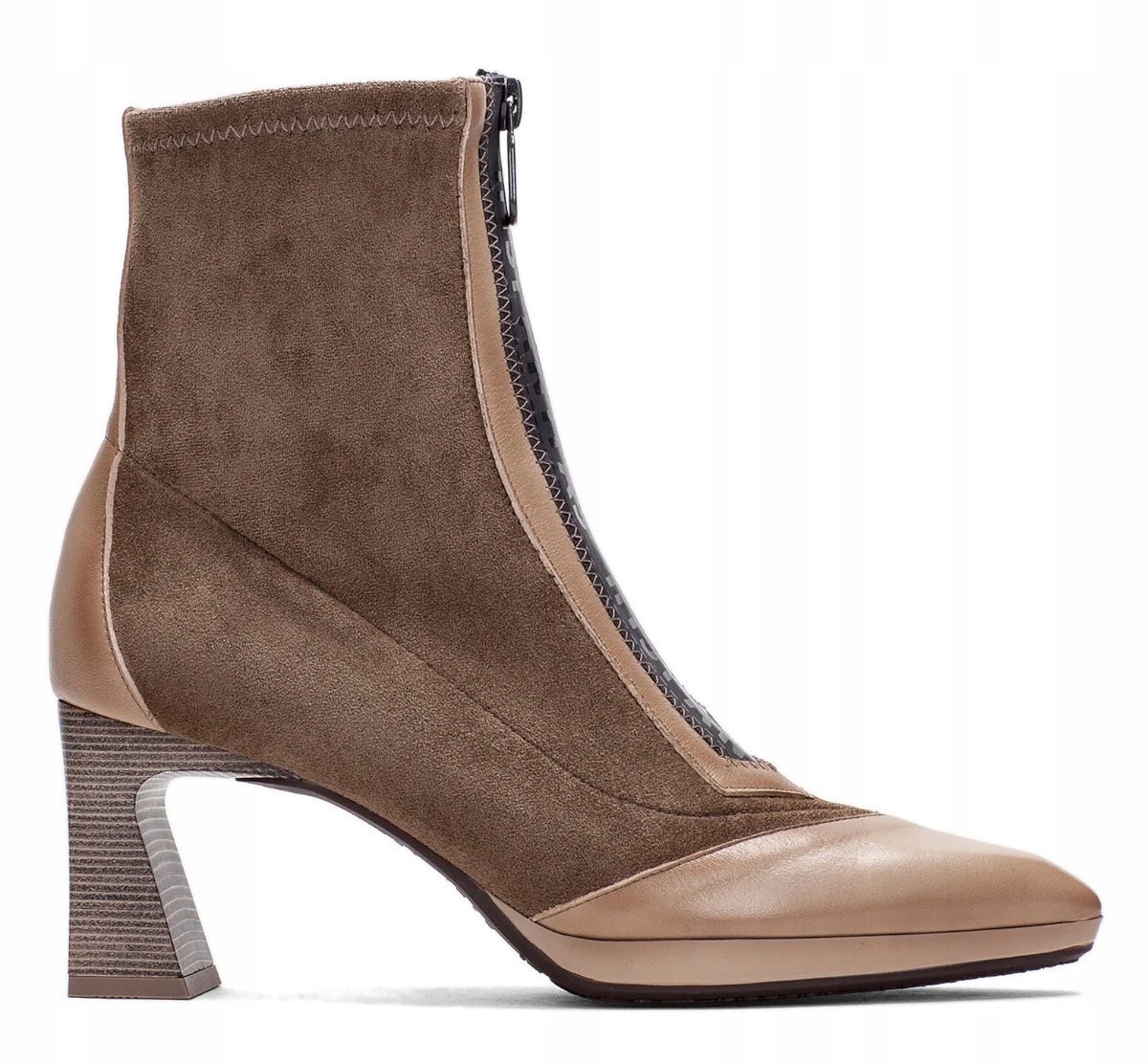 Béžové Dámské Kotníkové Boty Na Prémiovém Podpatku Španělské Kožené Hispanitas 39