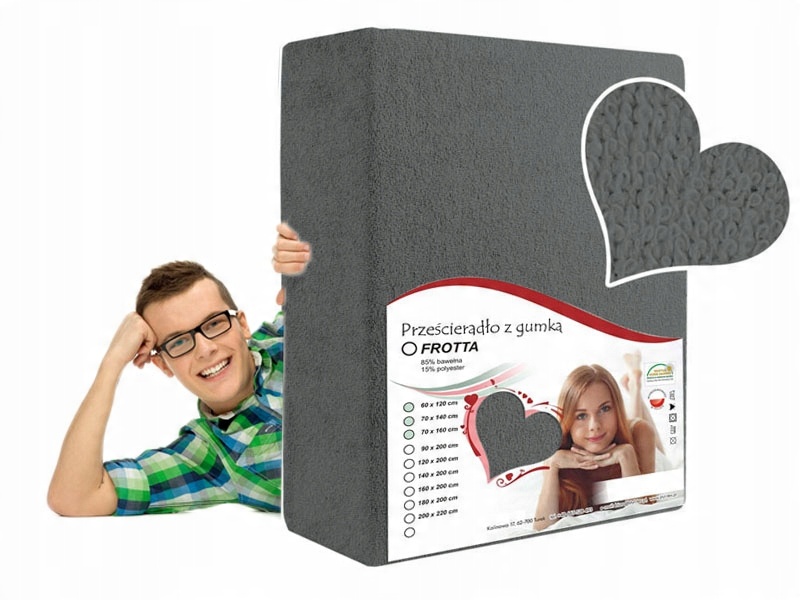

Prześcieradło Frotte 70x180 Z Gumką Ciemna Popiel