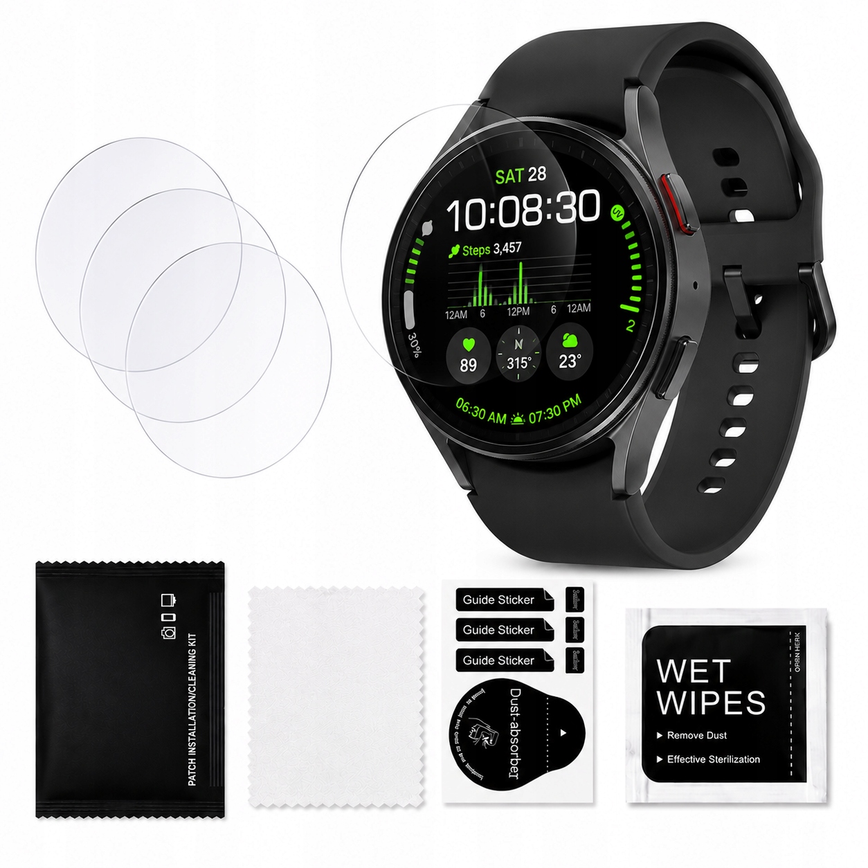 3x Folia Ochronna Hydrożelowa Do Amazfit T-rex 3 48mm Full Cover Smartwatch
