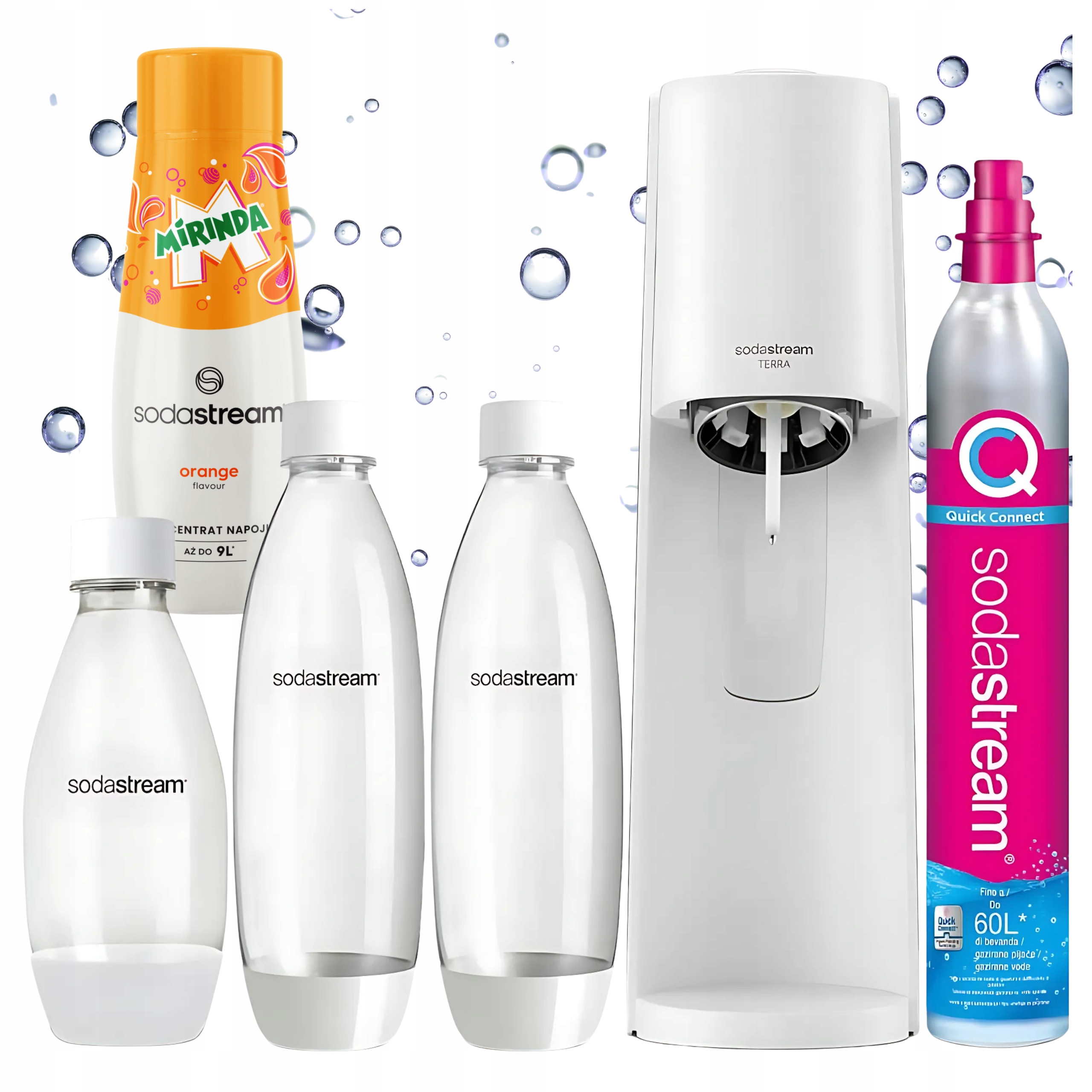 Saturátor SodaStream Terra sada 2 fľaštičiek 1 l fľaša 0.5 l Mirinda