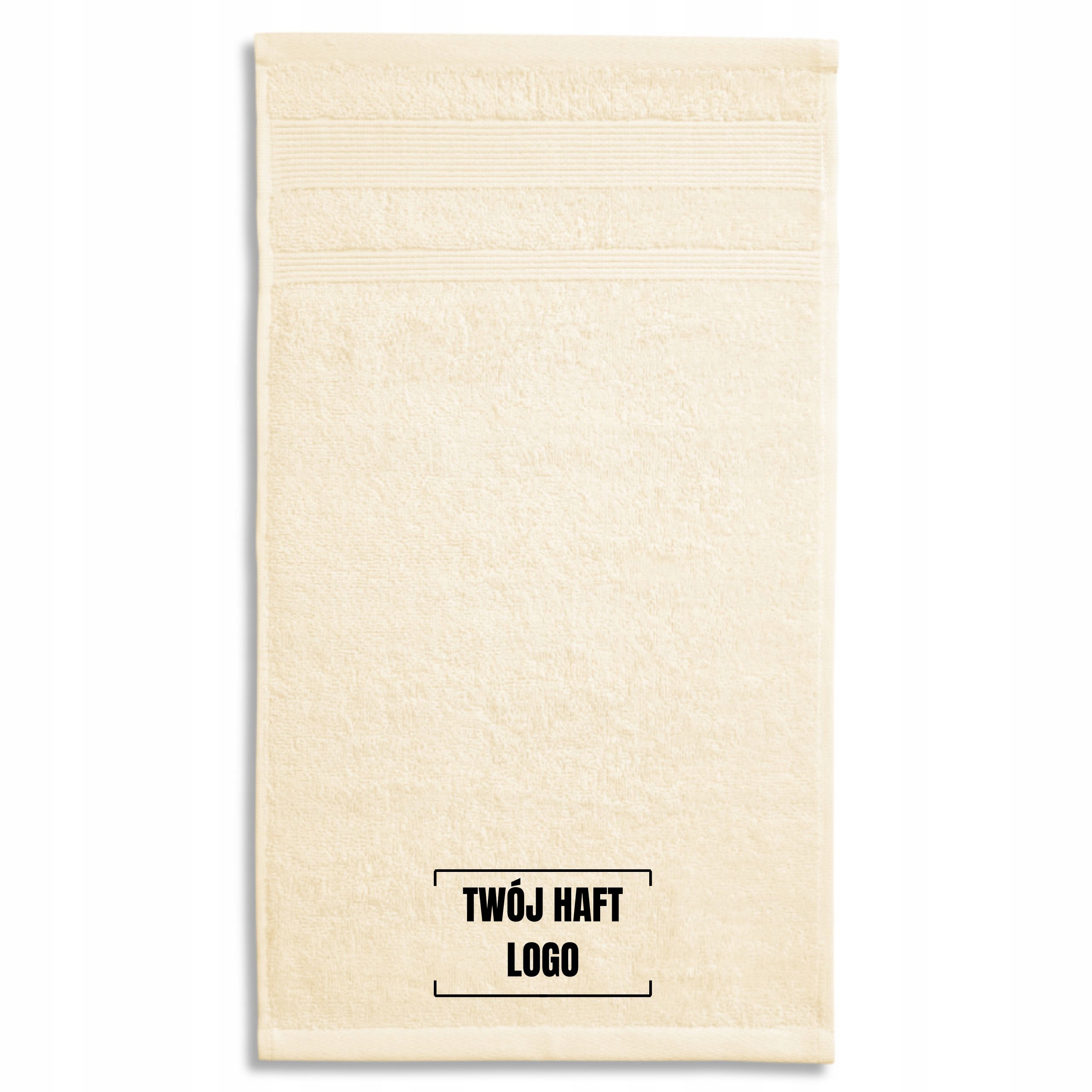 Koupelový Ručník Bavlna Organická Gots 70X140 Vaše Výšivka Logo mandlová