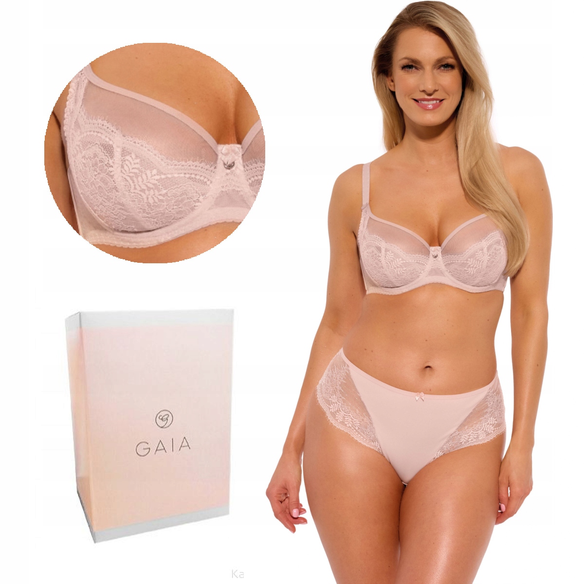 Podprsenka s krajkou Gaia Soft Camilla 1262 měkká perleťová 65F