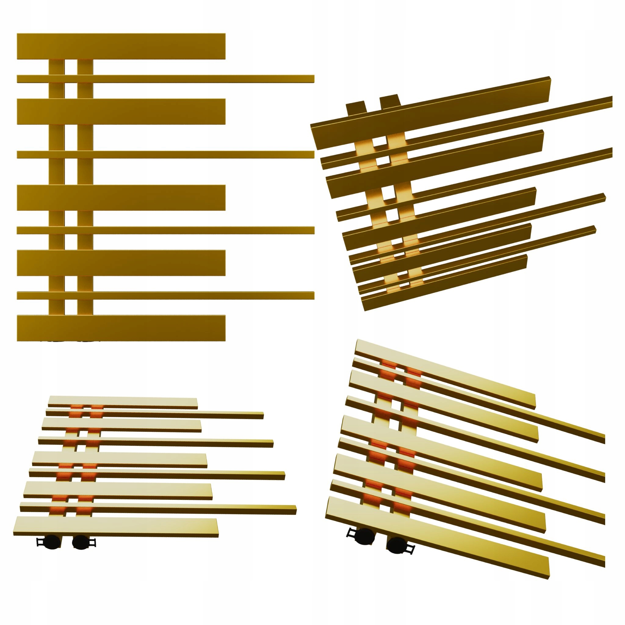 Dekorativní radiátor Piano Levý 585x570 Zlatý