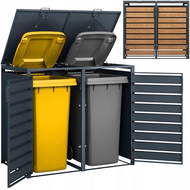 Osłona Kosza Na Śmieci Podwójna Solidna Zabudowa Śmietnika Obudowa Na Kosz