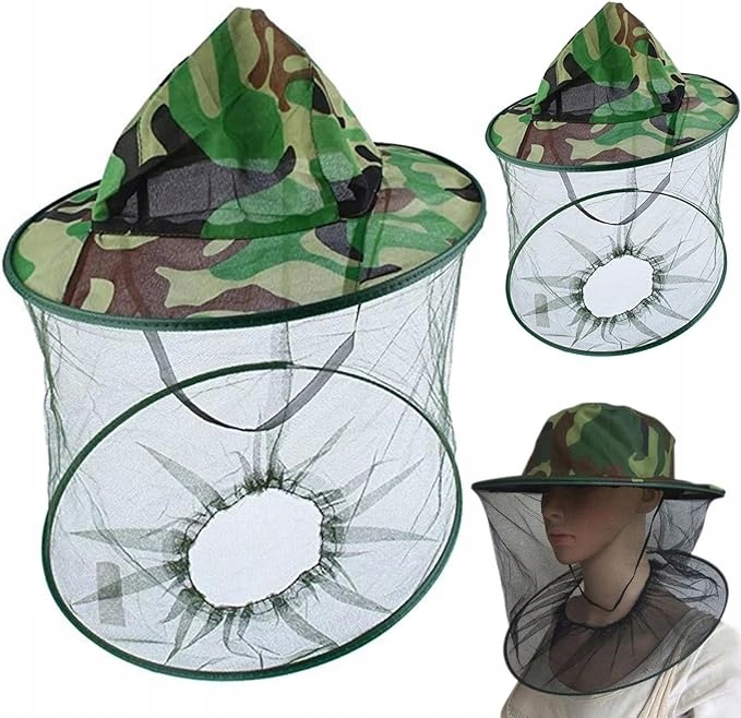 2x KAPELUSZ Z MOSKITIERĄ ZESTAW KAPELUSZY PRZECIW OWADOM SIATKA NA OWADY