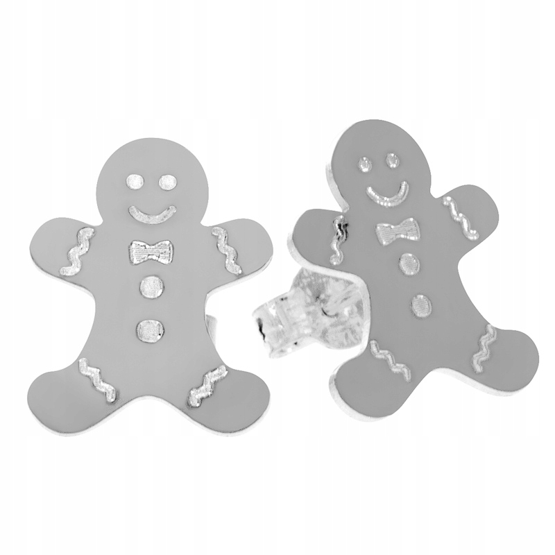 Stříbrné Náušnice Perníkový Panáček Perníčky 925