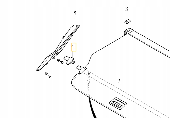 Volvo S60 V60 II levý úchyt držáku rolety zavazadlového prostoru 31484498