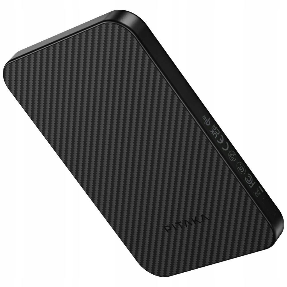 Powerbanka Pitaka Aramid Fiber 5000 mAh Qi2 MagSafe čierno-šedá
